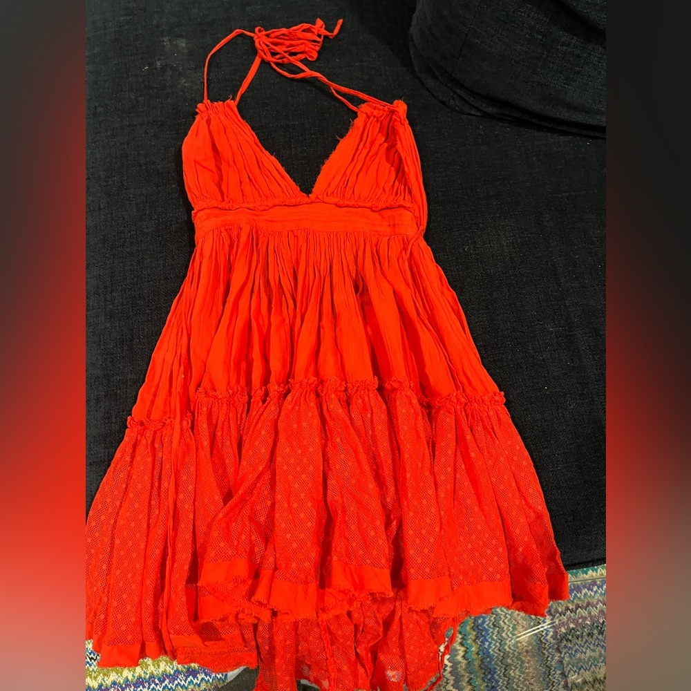 Red mini dress